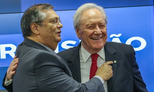 Ricardo Lewandowski e Flávio Dino durante encontro realizado na terça-feira