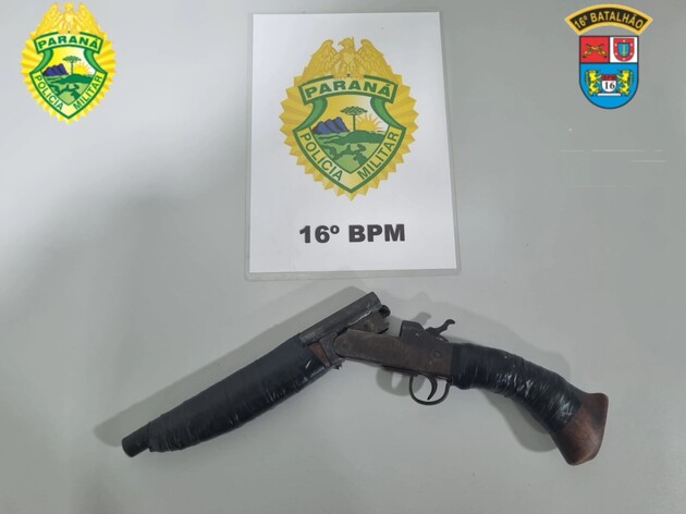 Arma do tipo pistolete teria sido adquirida pelo pai do suspeito há anos na cidade de Prudentópolis