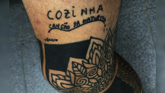 Tatuador fez uma homenagem a seu pai, Emilio Cesar