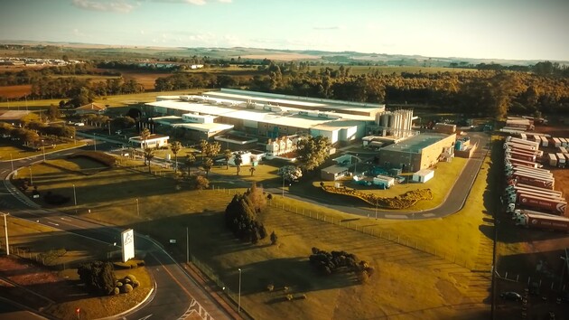 Vista aérea da fábrica da Tetra Pak, em Ponta Grossa