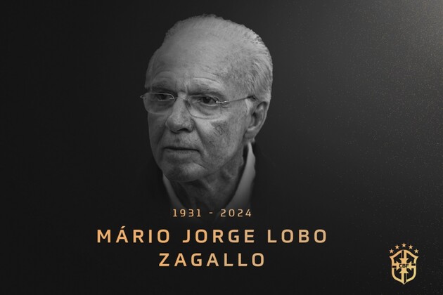 Zagallo morreu neste sábado por falência múltipla de órgãos