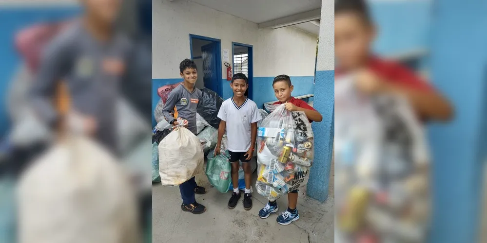 132 quilos de recicláveis foram retirados na escola