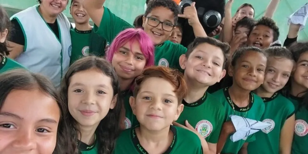 Mascote de campanha visitou estudantes e trouxe animação à classe
