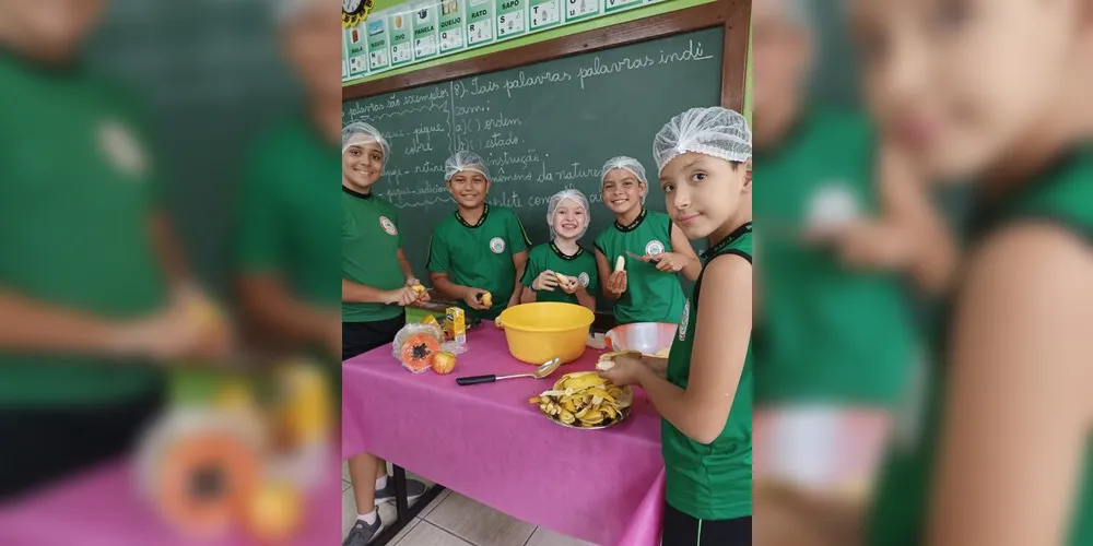 Educandos puderam preparar a deliciosa tarefa em sala