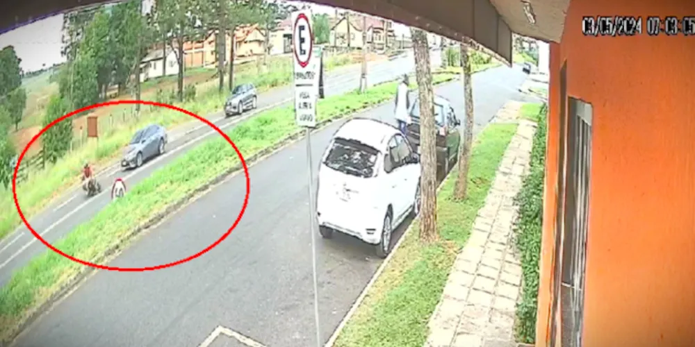 Imagem de segurança flagrou o acidente de trânsito