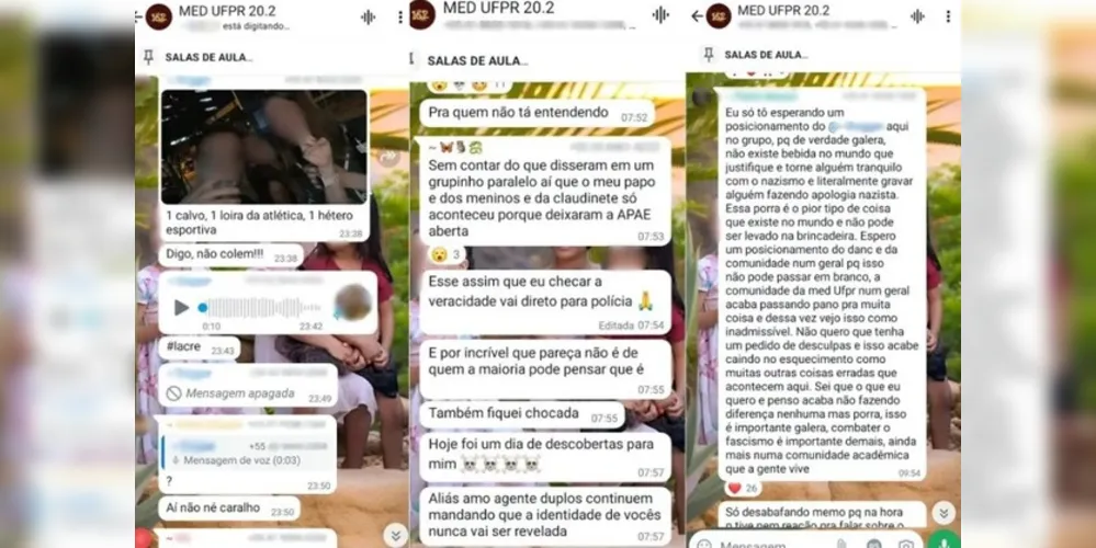 Apologia foi feita em um grupo de um aplicativo