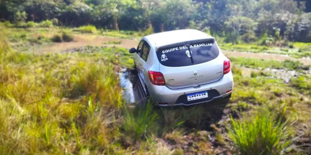 O carro foi encontrado em um matagal