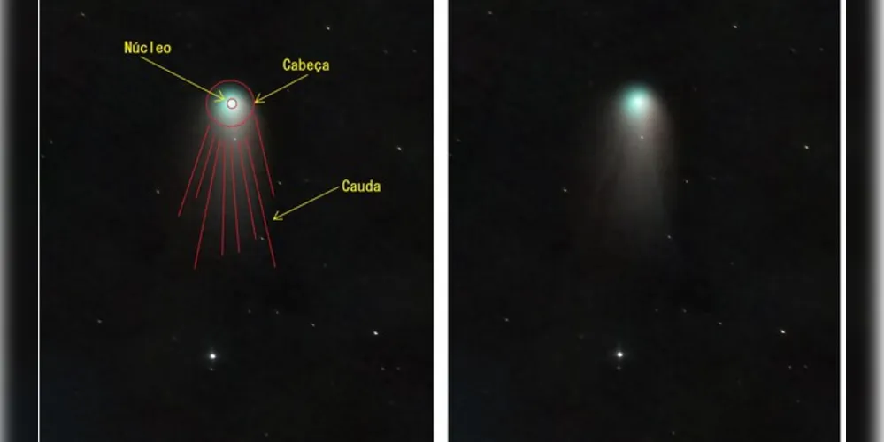 A imagem gerada mostrou as partes principais de um cometa