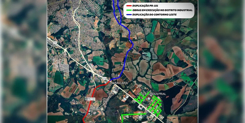 'Contorno Leste' fará a ligação com a região do Cará-Cará, em Ponta Grossa