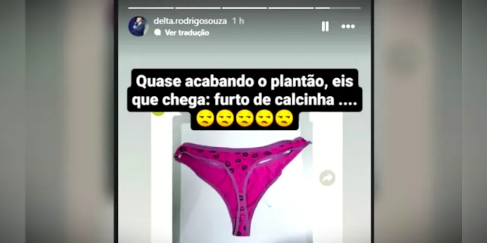 Delegado publicou a situação inusitada nas redes sociais