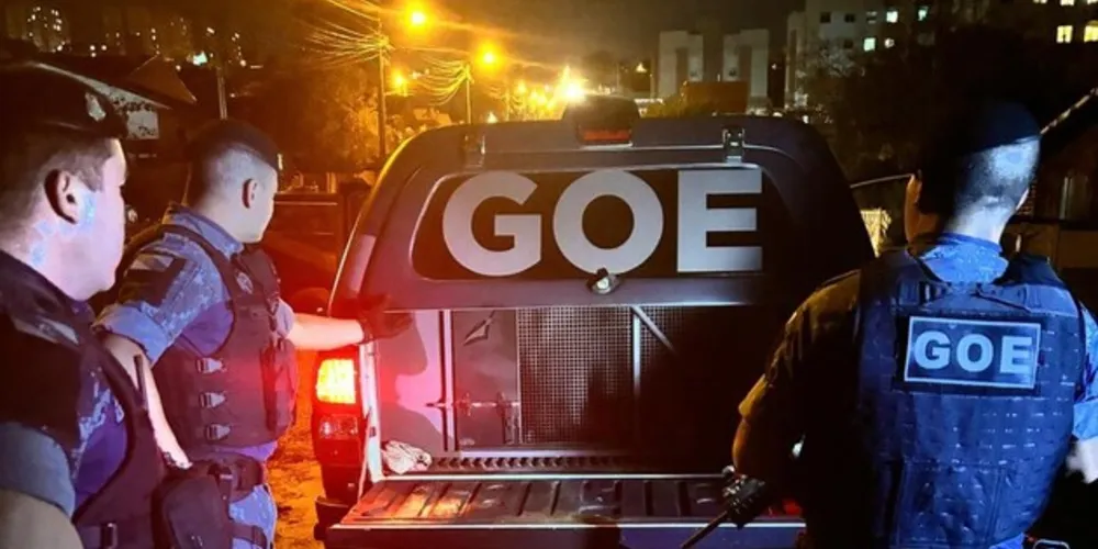 A equipe GOE estava em patrulhamento quando visualizou o suspeito