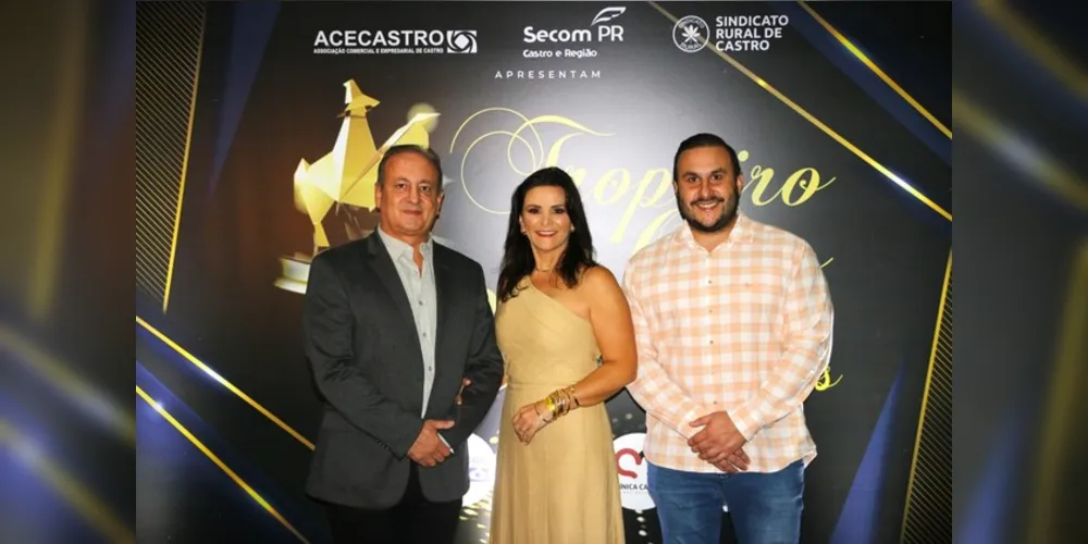 Moacyr Fadel, Michele Fadel e Neto Fadel estiveram no evento