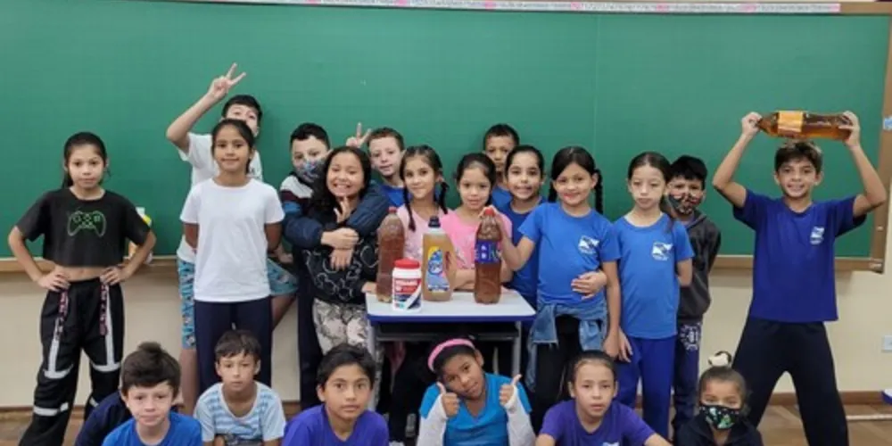 A dinâmica mobilizou a turma, que compreendeu a importância do cuidado com o meio ambiente