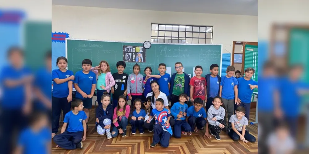 A visita de uma médica veterinária foi uma das ações das quais os alunos participaram