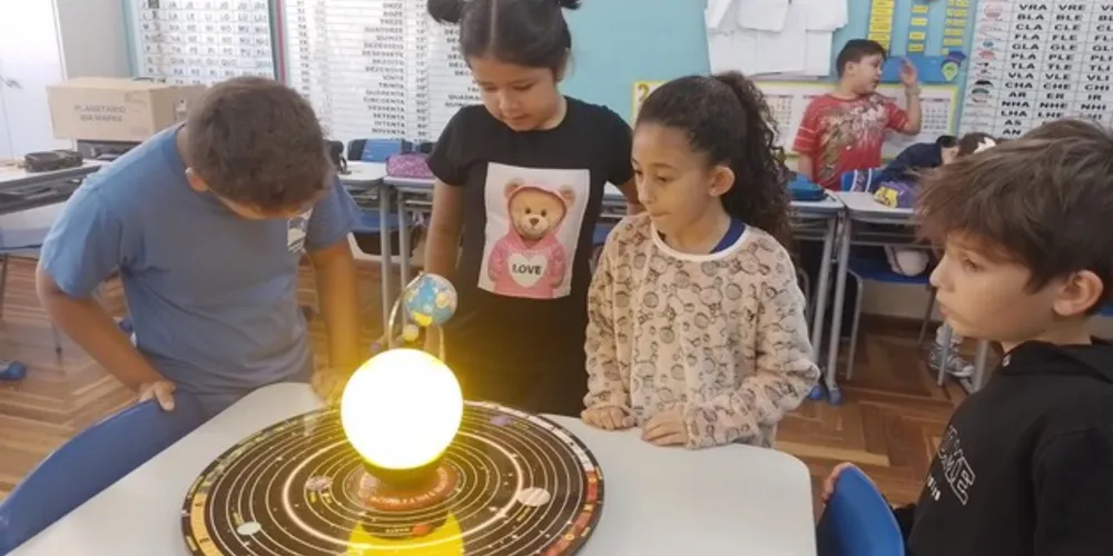 O planetário foi um importante recurso utilizado pela turma.