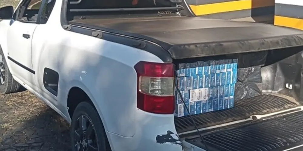 Chevrolet Montana, com placas de Prudentopolis, foi abordada no quilômetro 19 da PR-438