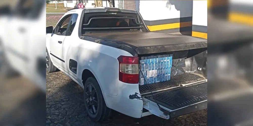 Chevrolet Montana, com placas de Prudentopolis, foi abordada no quilômetro 19 da PR-438