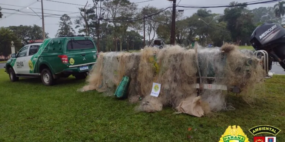 910 metros de redes utilizadas em pesca predatória foram apreendidas
