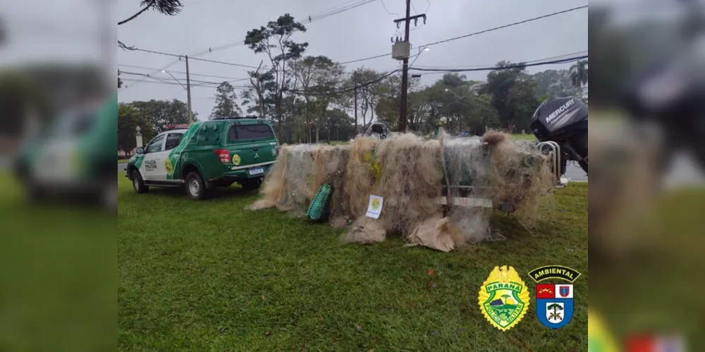 910 metros de redes utilizadas em pesca predatória foram apreendidas