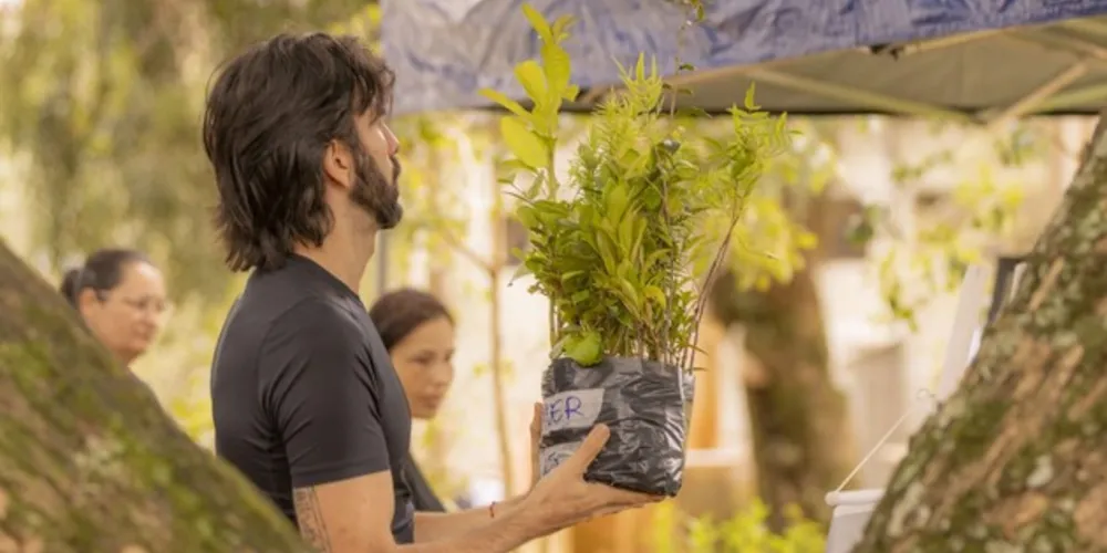 Imagem ilustrativa da imagem Arboriza PG distribui mais de 12 mil mudas e arrecada de alimentos