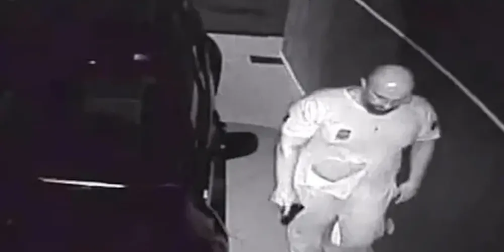 Delegado Erik Busetti segura a arma do crime