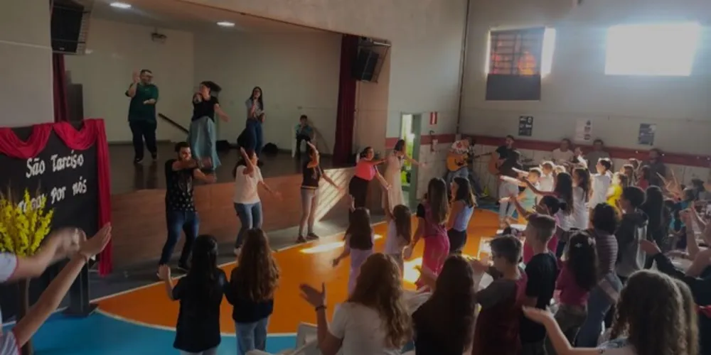 O almoço aconteceu no Centro Catequético