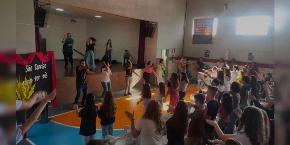 O almoço aconteceu no Centro Catequético