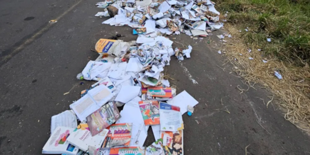 O material descartado era composto principalmente por papel, livros, revistas e jornais de publicidade