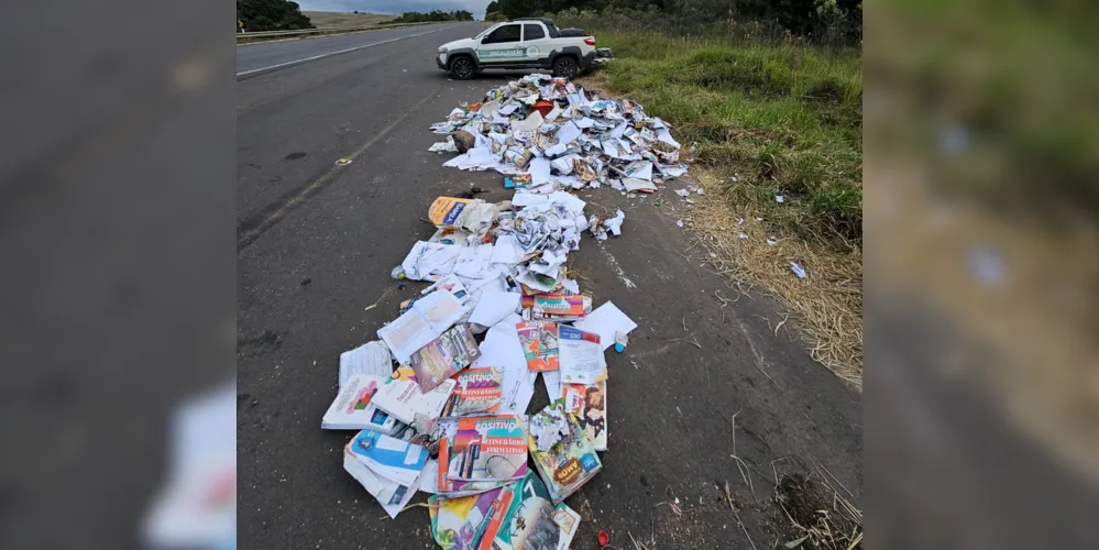 O material descartado era composto principalmente por papel, livros, revistas e jornais de publicidade