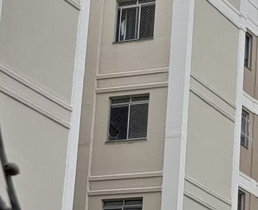 Tela de proteção de apartamento de onde menina caiu foi rasgada
