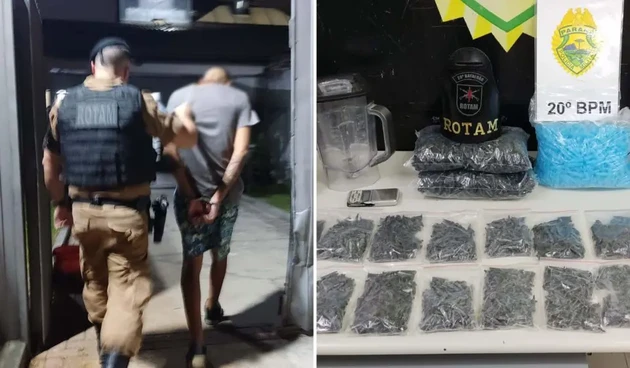 Homem é preso com mais de 2 mil pinos de cocaína em Curitiba