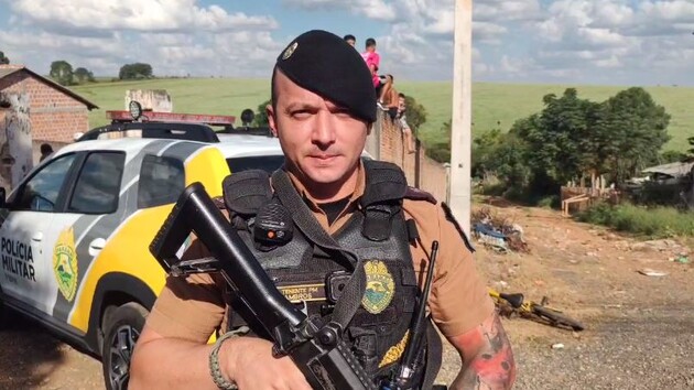 Tenente Dambros, da Polícia Militar, conversou com o repórter Márcio Lopes