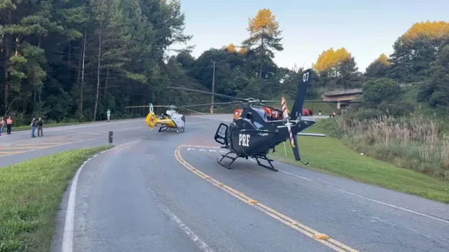 Helicópteros socorrem vítimas após acidente em Balsa Nova