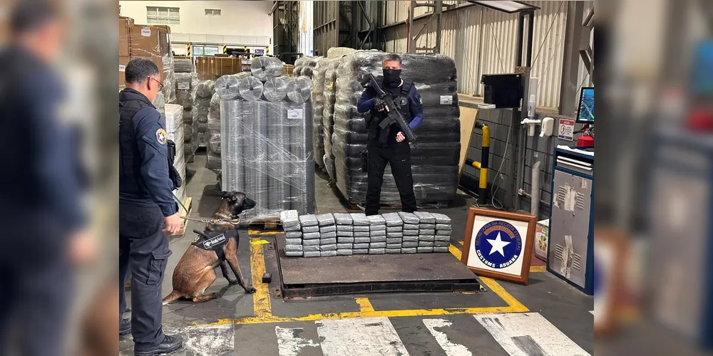 Droga estava oculta na estrutura de contêiner que vinha da Espanha