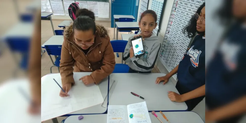 Tecnologia foi aliada dos alunos durante o trabalho realizado