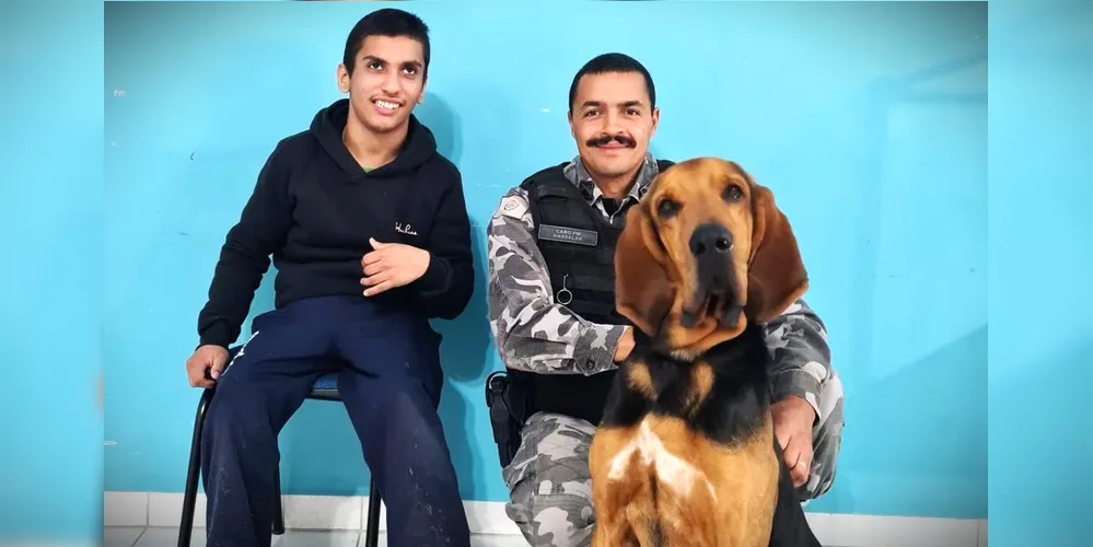 Cães da 'Equipe Choque K9' alegraram os participantes