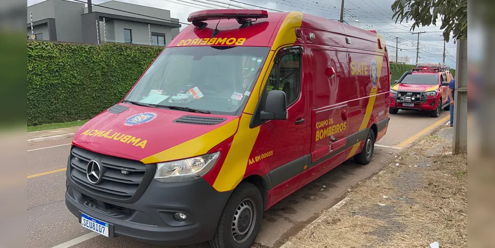 Equipe do Corpo de Bombeiros foi acionada para o acidente de trabalho