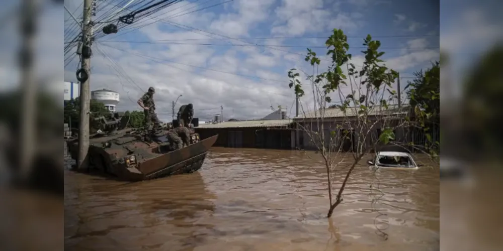 Enchente em Eldorado do Sul, no Rio Grande do Sul, em 9 de maio de 2024