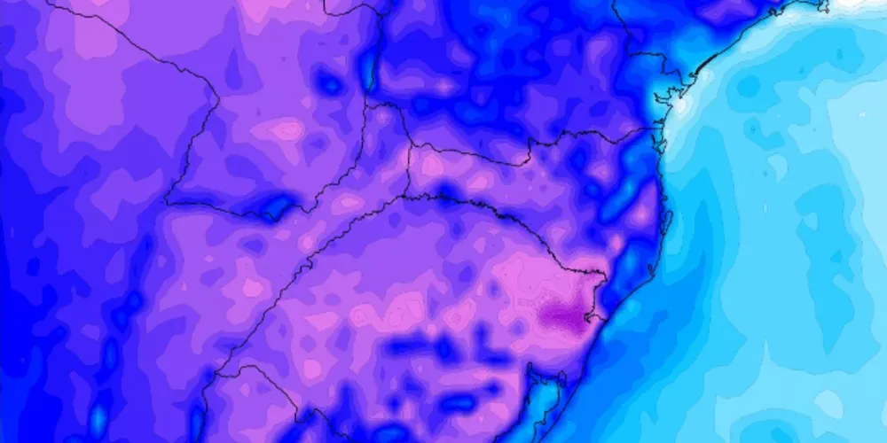 Massa de ar frio predomina sobre a região Sul
