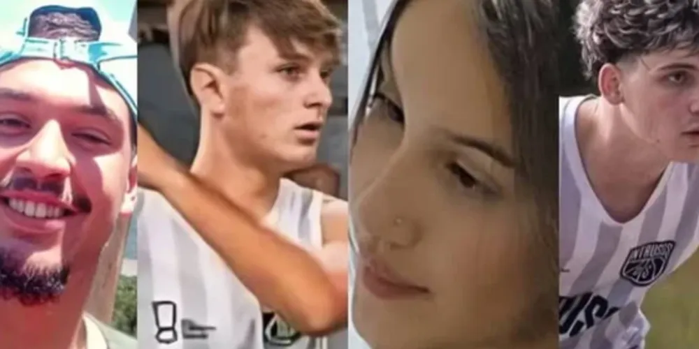 As vítimas foram identificadas como Milena Lazari, 16 anos; Enzo Candaten, 18; Deivid Guimarães, 19; e Samuel Carlin, 20