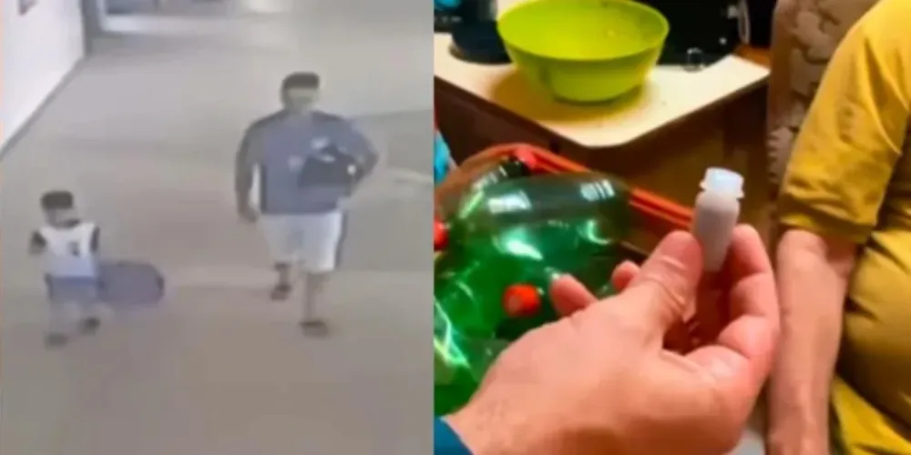 Câmera de segurança flagrou a ação do suspeito