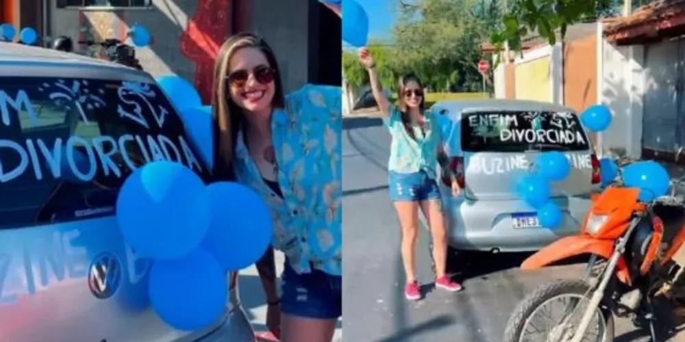 Thalia decorou seu carro para comemorar a conquista