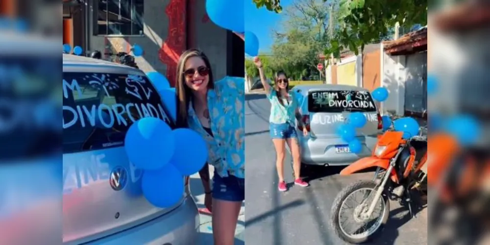 Thalia decorou seu carro para comemorar a conquista