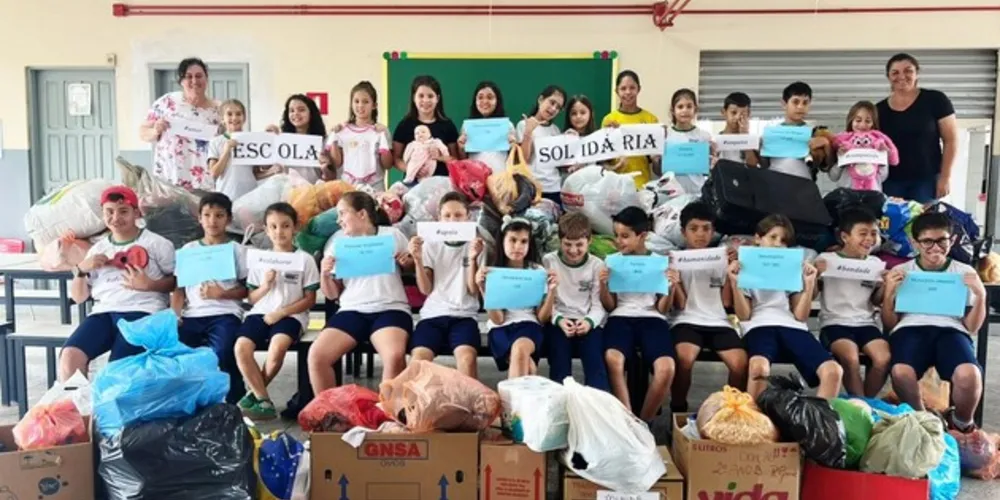 Alunos das escolas de uniram na campanha