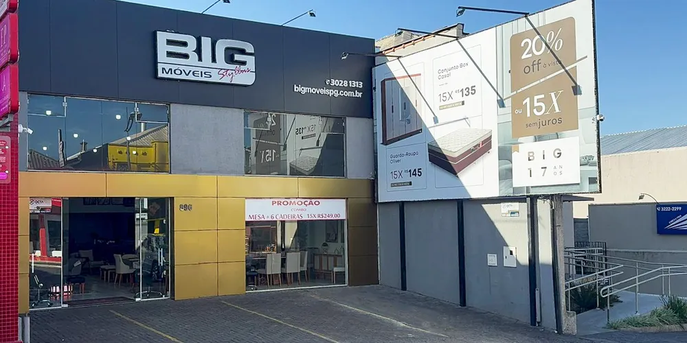 Loja está localizada na rua Balduíno Taques, no Centro de Ponta Grossa