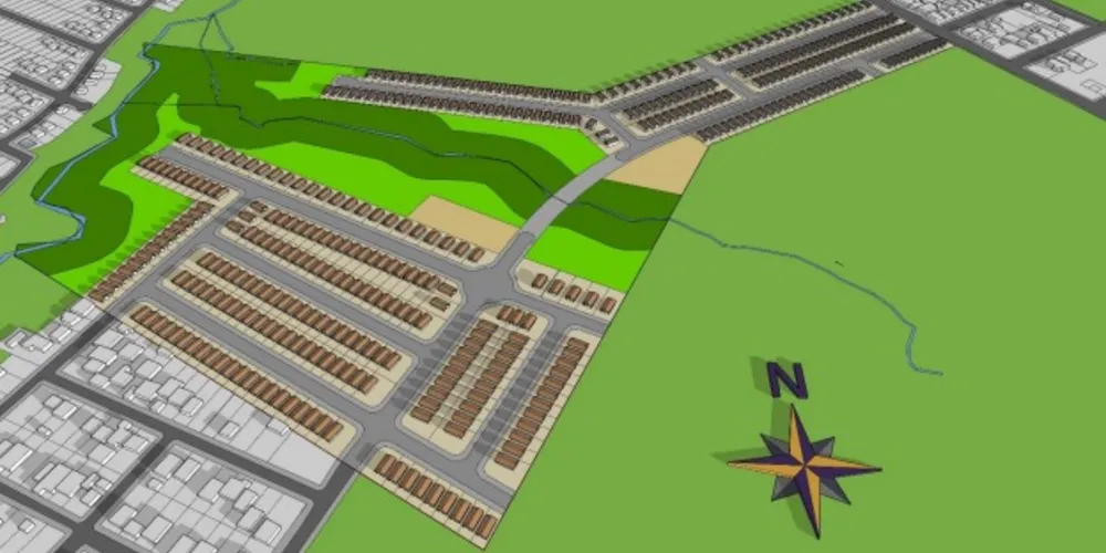 O projeto contempla a implantação do Cidalta 1 e Cidalta 2, perfazendo 393 lotes residenciais