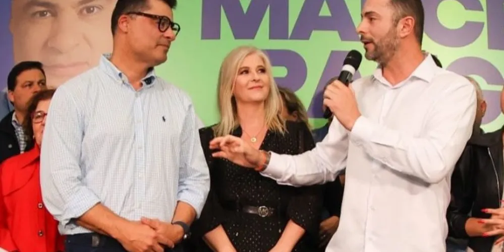 Daniel Milla discursa durante evento de lançamento de pré-candidaturas do PSD, em Ponta Grossa