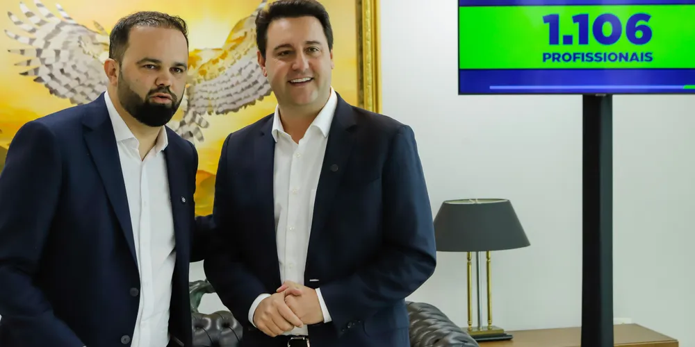O governador Carlos Massa Ratinho Jr., anunciou, ao lado do secretário de Educação, Roni Miranda, a nomeação de 1.106 profissionais concursados
