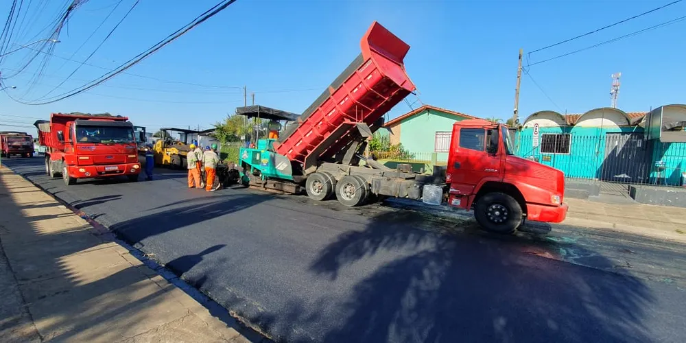 Após a pavimentação, serão realizados os serviços de sinalização