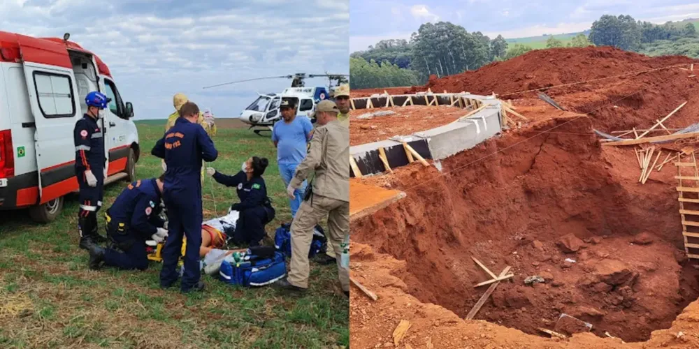 O Corpo de Bombeiros utilizou viaturas de resgate e contou com o apoio de um helicóptero do Samu para agilizar o socorro